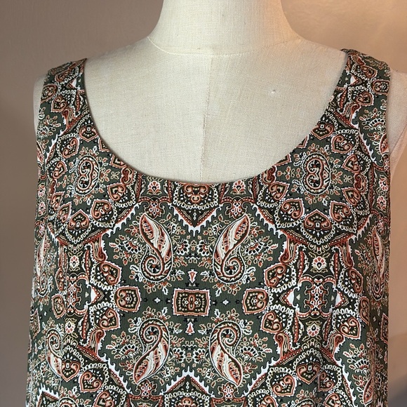 Karen Kane women’s desert Gypsy paisley print flowy tank top shell layer look XL - Picture 3 of 13
